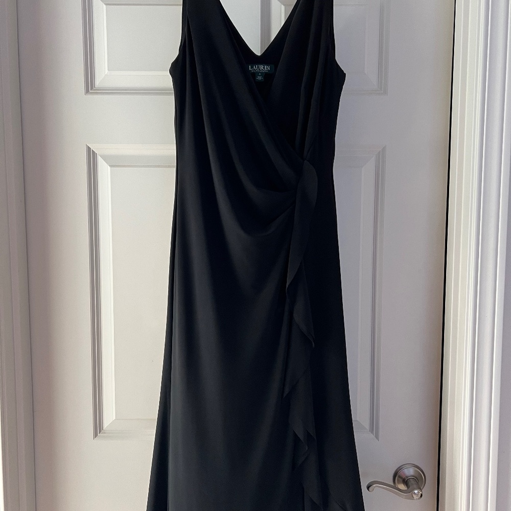 Ralph Lauren black sleeveless jersey cocktail dress